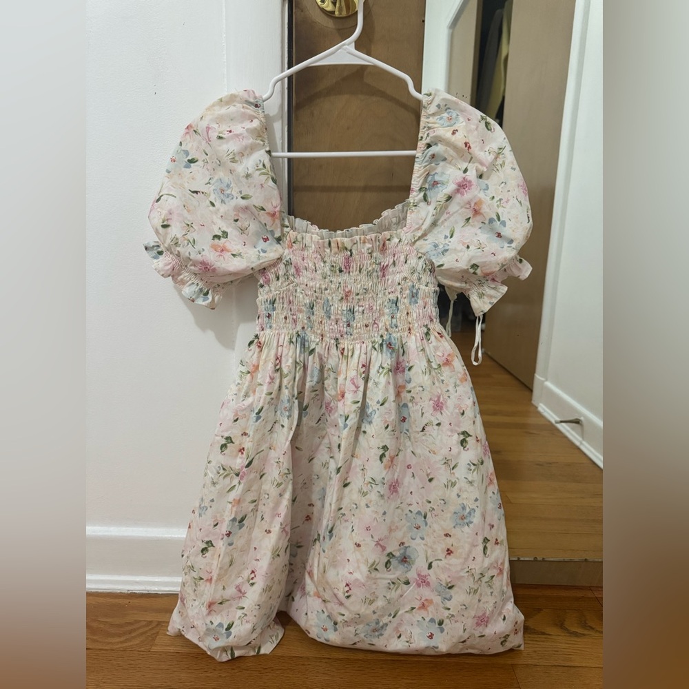 Abercrombie & Fitch - Puff Sleeve Smocked Bodice Mini Dress